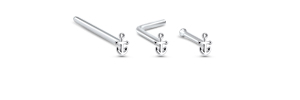 Loop Anchor Nose Stud 925 Sterling Silver 22G