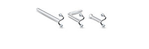 Clear CZ Twist Nose Stud Bone 925 Sterling Silver 22G