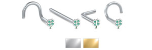 4 Leaf Clover 316L Surgical Steel Nose Stud 20G