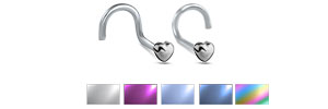 Heart Nose Stud 316L Surgical Steel 18G