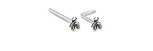 Fly Insect Straight Lbend Nose Stud 925 Sterling Silver 22G