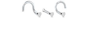 Heart Nose Ring Stud 925 Sterling Silver 22G