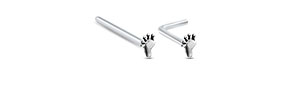 Foot Lbend Straight Nose Stud 925 Sterling Silver 22G