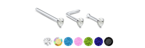 Pear CZ Nose Stud 925 Sterling Silver 22G