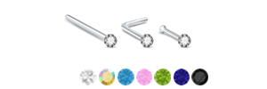 2mm Clawed Flower Gem 925 Sterling Silver Nose Stud 22G