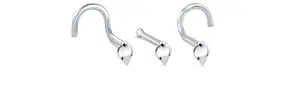 Heart Nose Stud Hoop 925 Sterling Silver 22G