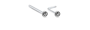 Swirl Lbend Straight Nose Stud 925 Sterling Silver 22G