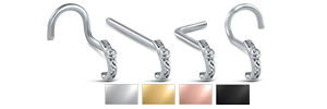 Tribal CZ Nose Hugger Stud Ring 316L Surgical Steel 20G