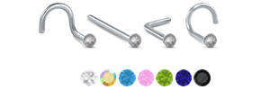 2.5mm CZ Nose Screw 316L Surgical Steel 20G