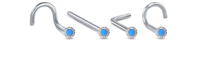 3.5mm Blue Sun Nose Stud 316L Surgical Steel 20G