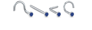 3.5mm Navy Round Nose Stud 316L Surgical Steel 20G