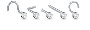 4.5mm Bezel CZ Nose Stud 316L Surgical Steel 20G