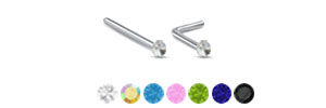 4mm or 5mm CZ Nose Ring 316L Surgical Steel 20G