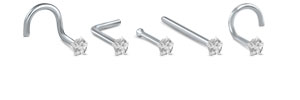 3mm Star CZ Nose Stud Bone 316L Surgical Steel