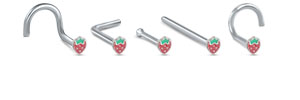 Strawberry Nose Stud 316L Surgical Steel 20G