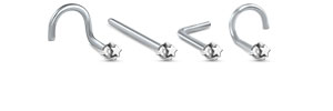 Star with CZ Nose Stud 316L Surgical Steel 20G