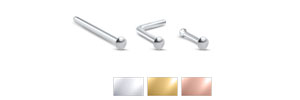 2.3mm Disc Nose Stud 18K Yellow, Rose Gold Plated Sterling Silver 22G