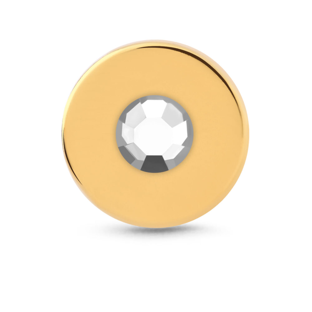 Magnetic Fake Non Piercing Nose Ear Monroe Stud Design with a Clear center stone top view