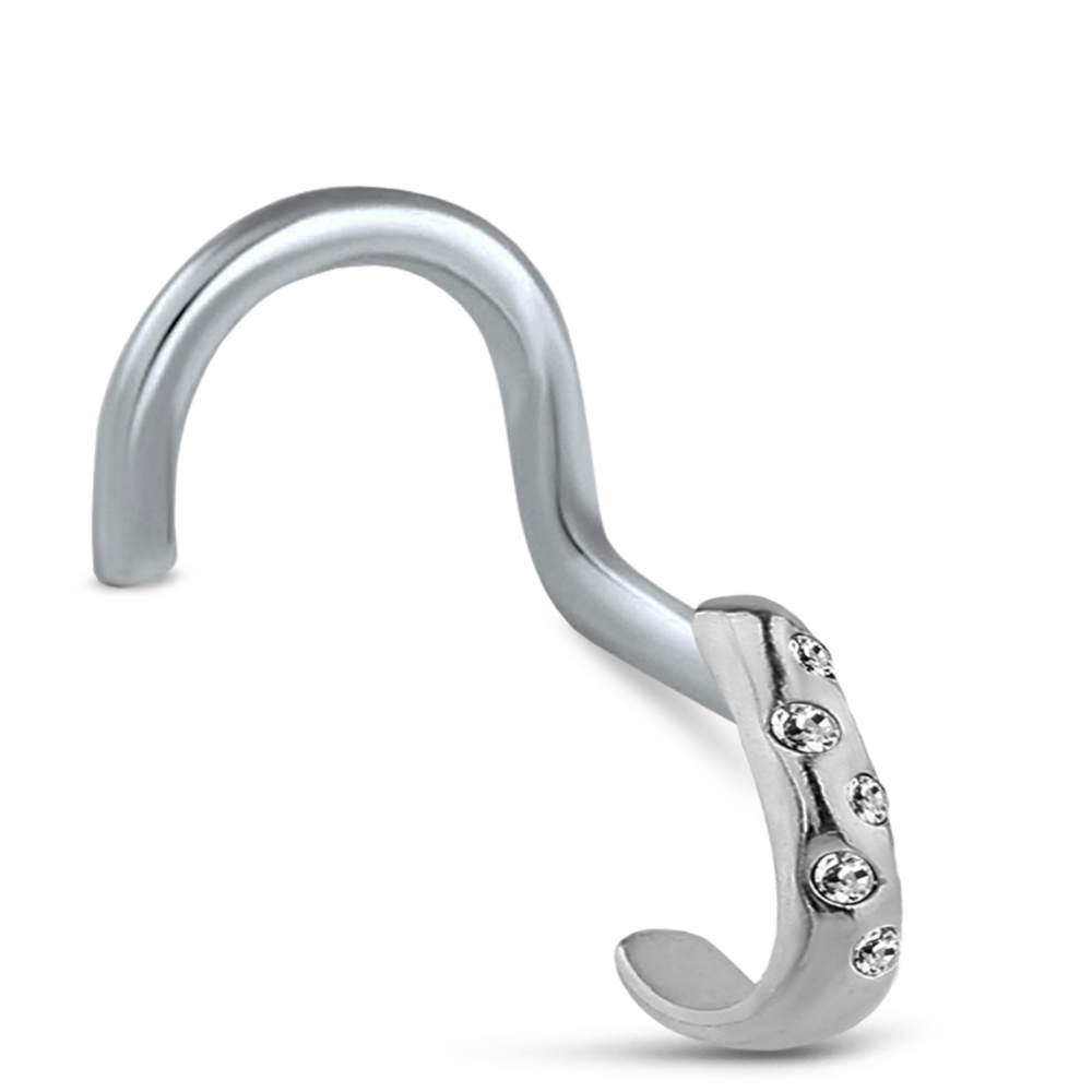 Surgical Steel five stone Nose Hugger
