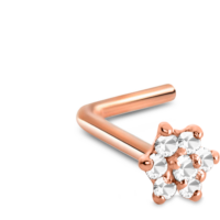 Rose Gold Christina Flower L Bend Featuring a 7 Stone Design