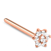 Rose Gold Christina Flower Straight Featuring a 7 Stone Design