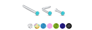 2mm Turquoise Stud Nose Stud 925 Sterling Silver 22G