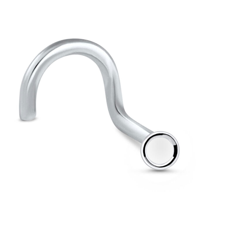 sterling silver right nostril screw nose stud featuring an empty/hollow circle design