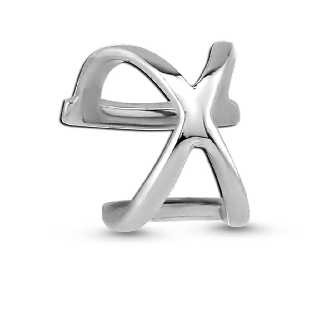 Surgical Steel Fake Clip on Ear Cuff with a Criss cross design