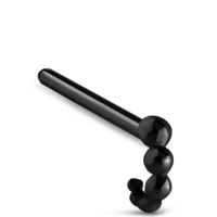 Surgical Steel Black Colored Nose Hugger 10mm Straight Featuring a 6 bubble design
