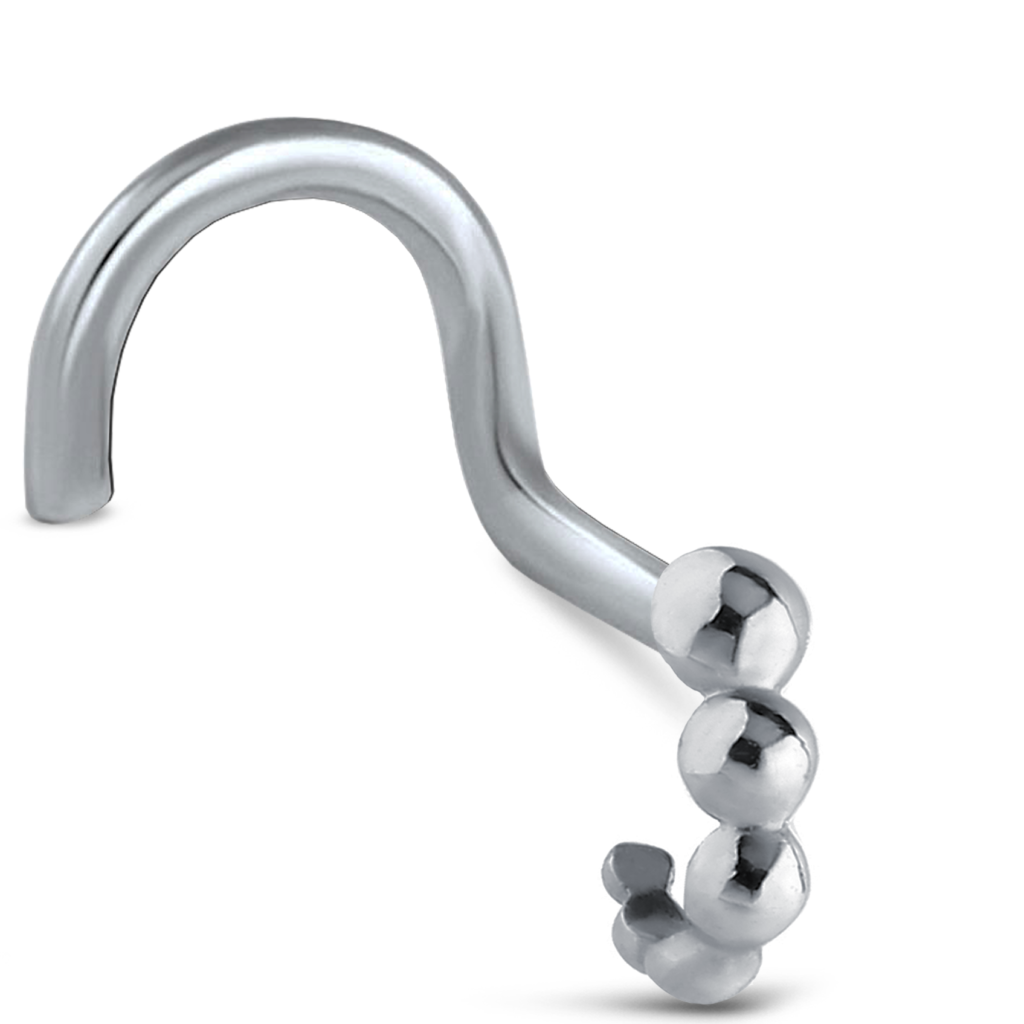 Surgical Steel Nose Hugger Right Nose Screw Featuring a 6 bubble design