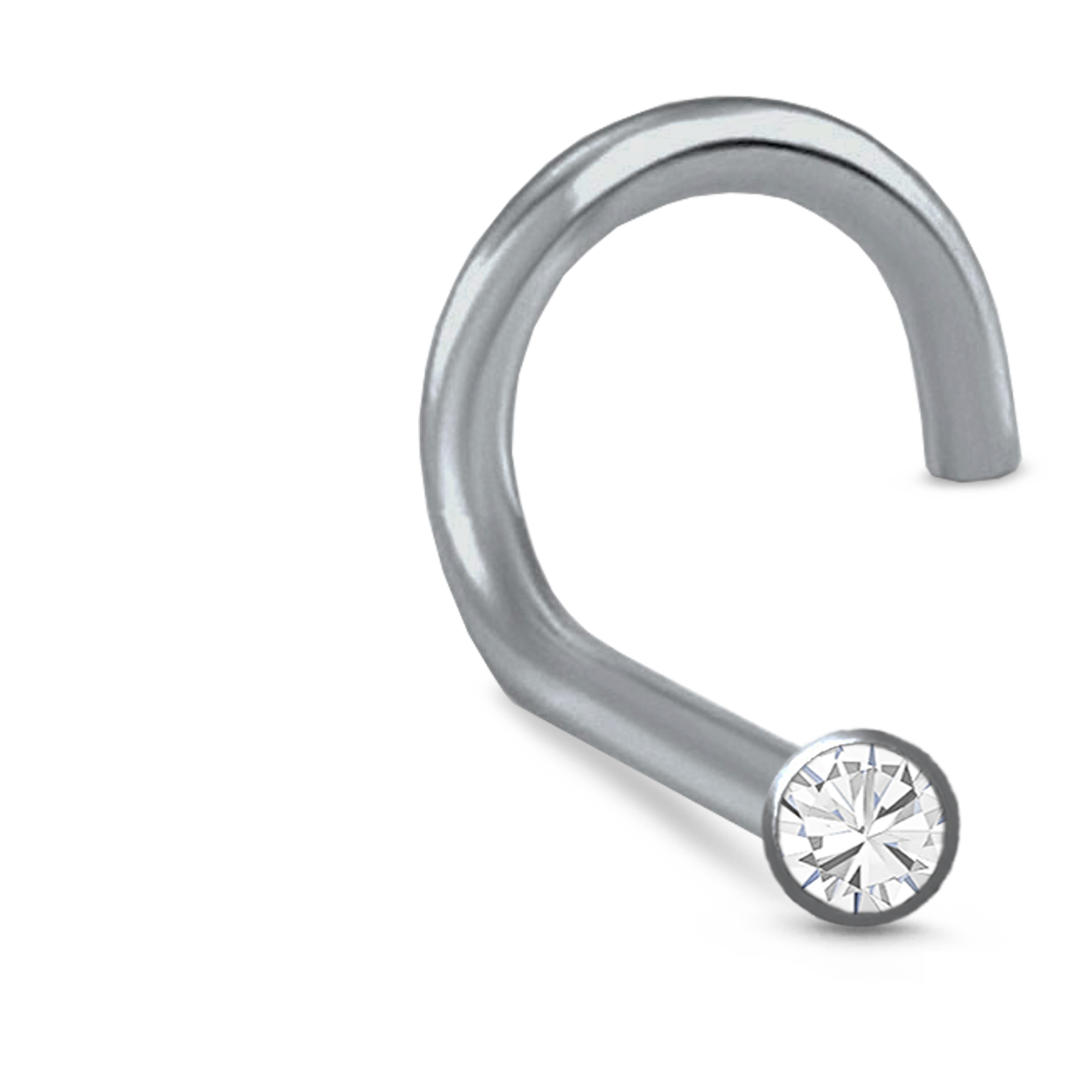 Bezel CZ Nose Screw Stud Titanium