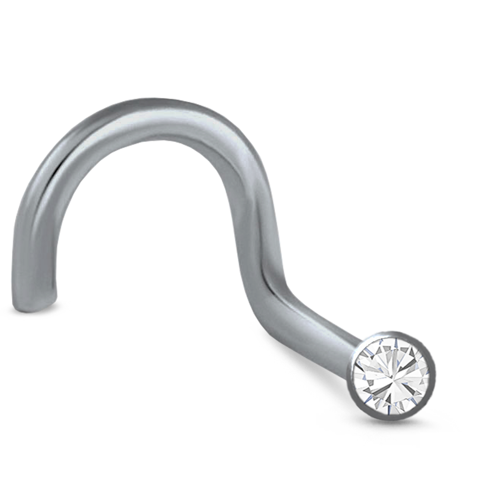 Bezel CZ Nose Screw Stud Titanium