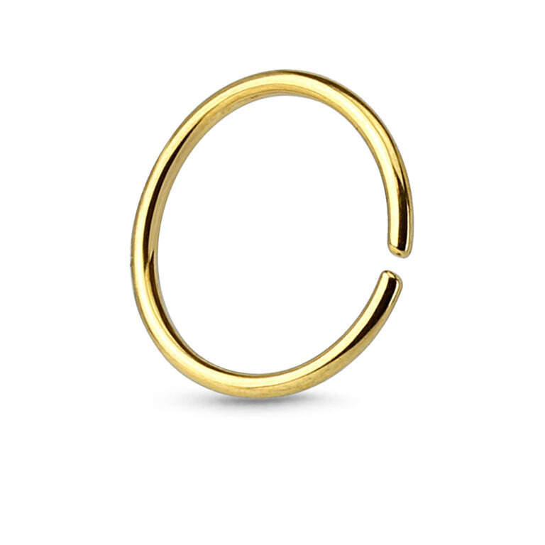 gold colored titanium anodized nose ring hoop