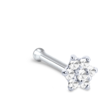 White Gold Christina Flower Bone Featuring a 7 Stone Design