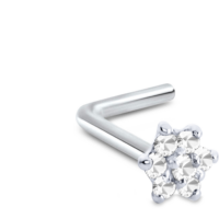 White Gold Christina Flower L Bend Featuring a 7 Stone Design