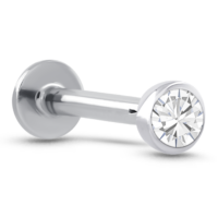 White Gold Bezel Labret 1.5mm