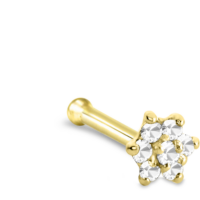 Yellow Gold Christina Flower Bone Featuring a 7 Stone Design
