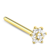 Yellow Gold Christina Flower Straight Featuring a 7 Stone Design
