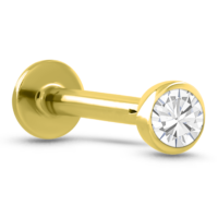 Yellow Gold Bezel Labret 1.5mm