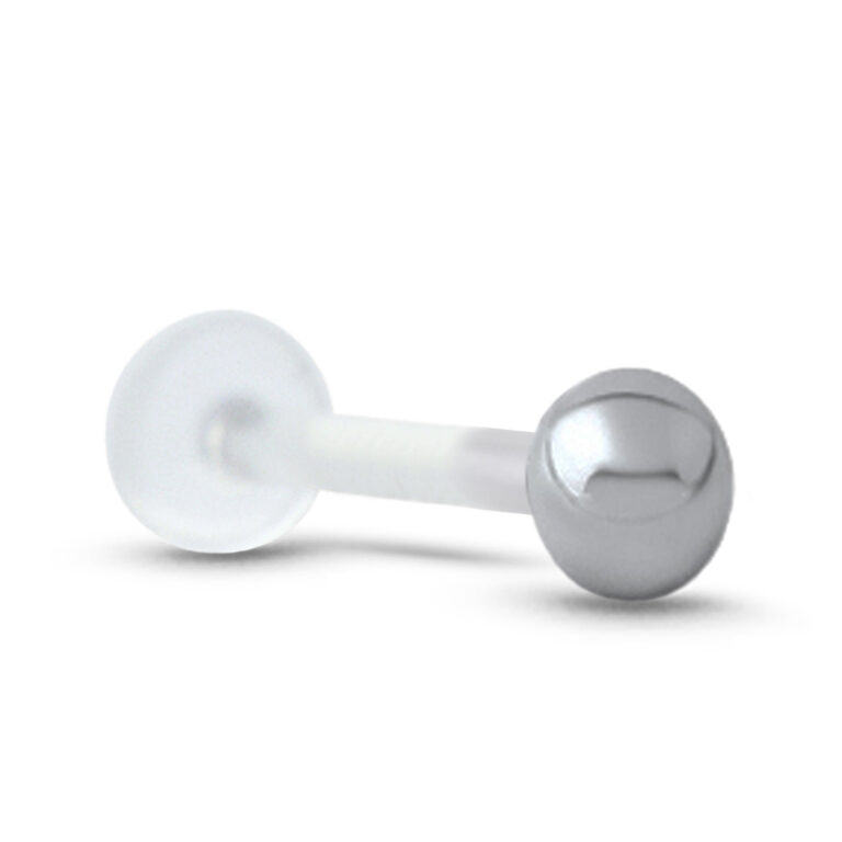 bioflex push pin labret stud featuring a 2.5mm surgical steel ball