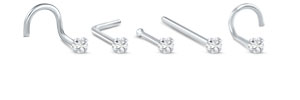 Moissanite Prong Nose Stud Ring Platinum