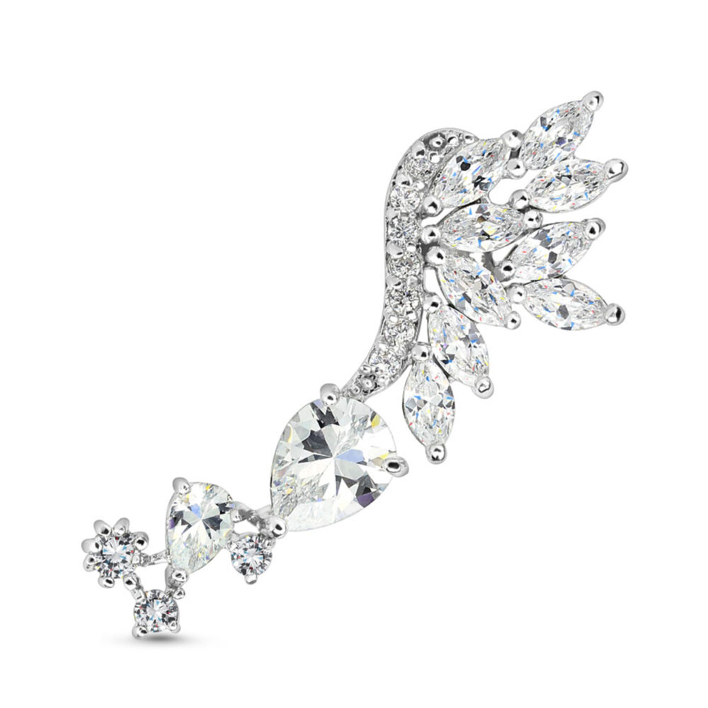 Skyfall CZ Left Ear Cartilage Earring Helix Cuff 316L Surgical Steel 20G