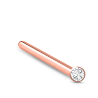 Sterling Silver Rose Gold Glued Bezel 1mm Stone 10mm Straight