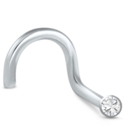 Sterling Silver Glued Bezel 1mm Stone Right Nose Screw