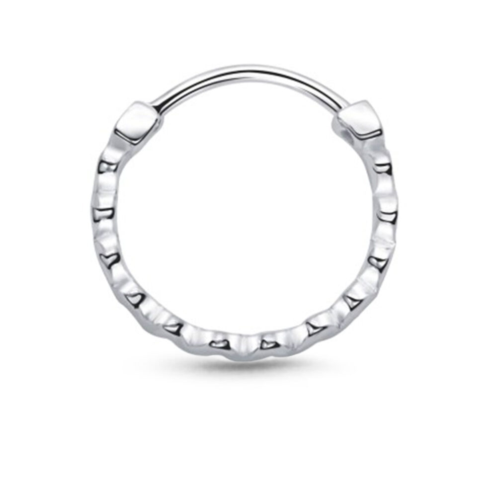 Wavelength Septum Clicker Nose Ring Hoop 925 Sterling Silver, Gold, Rose Gold Plated 18G