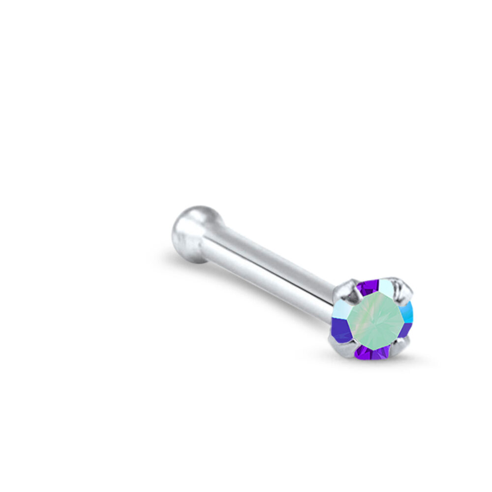 Aurora Nose Bone Ring 925 Sterling Silver Stud 22G