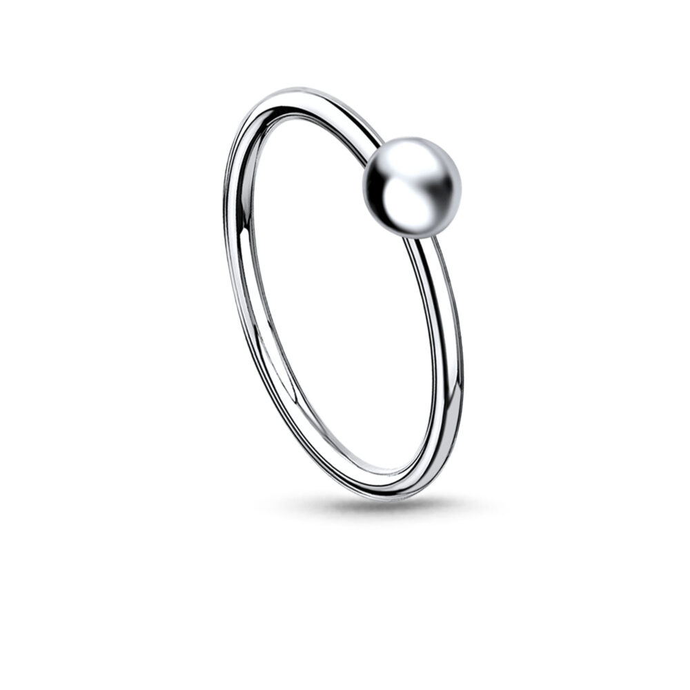 sterling silver seamless nose hoop featuring a disc design