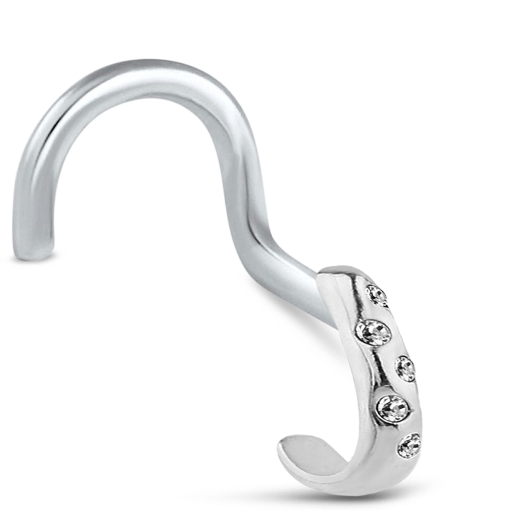 Sterling Silver five stone Nose Hugger Right Nose Screw