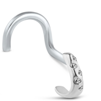 Sterling Silver five stone Nose Hugger Right Nose Screw