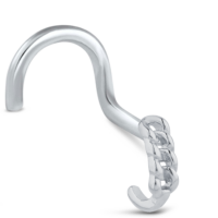 Sterling Silver Chain Nose Hugger Right Nose Screw